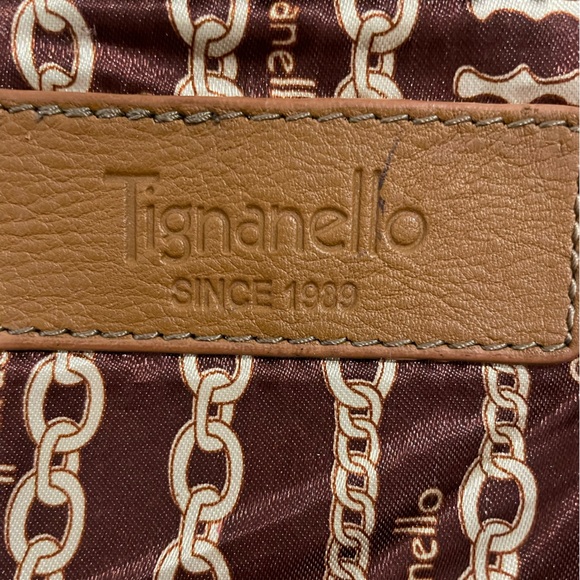 Tignanello Brown Genuine Pebble Leather Crossbody Bag W/ Organizer Wallet Pocket - Picture 3 of 13